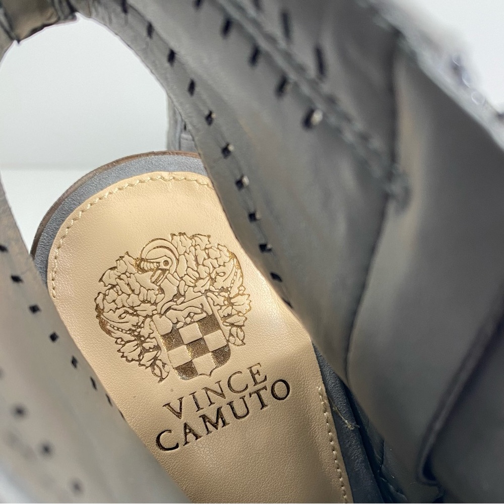 Vince Camuto Koral Gray Greystone Suede Perforated Open Toe Bootie Ankle Boots 9 - Picture 9 of 12